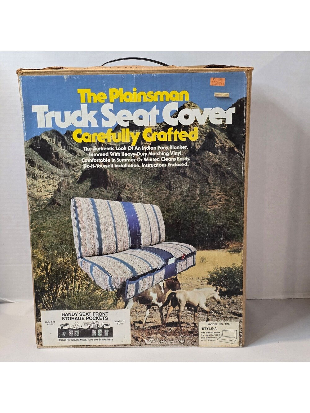 Vtg The Plainsman Truck Seat Cover NOS New In Box Brown Saddle Blanket Style A